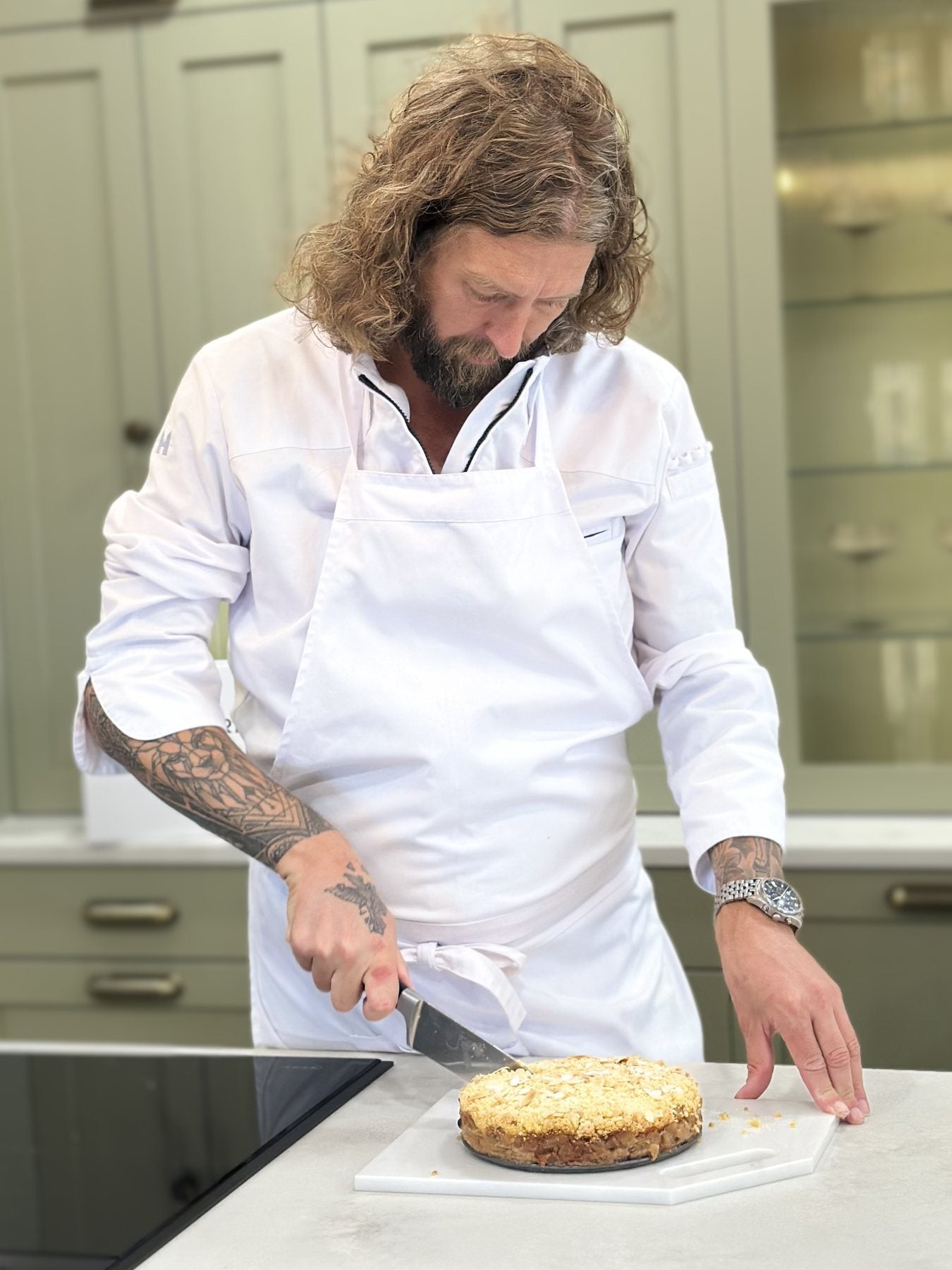 Jameson Stocks preparing food with Velcorian