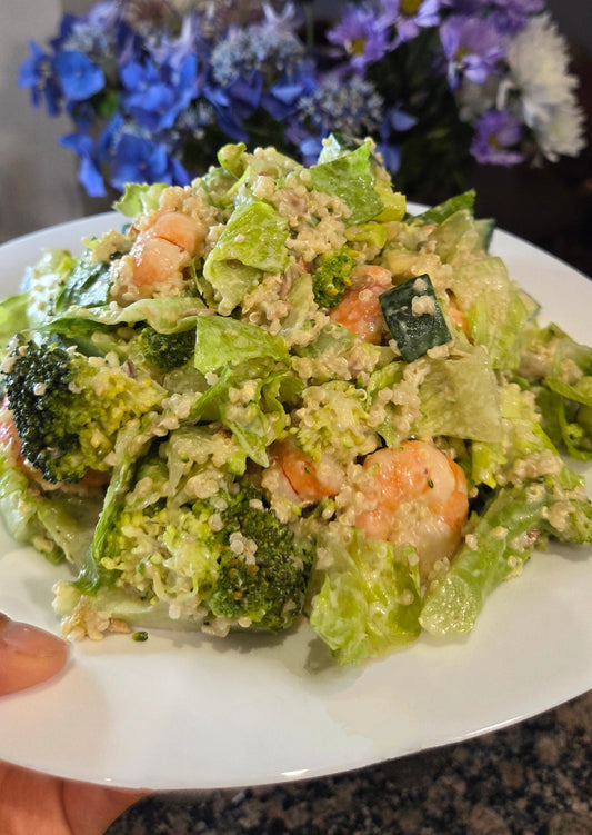 shrimp salad on a plate